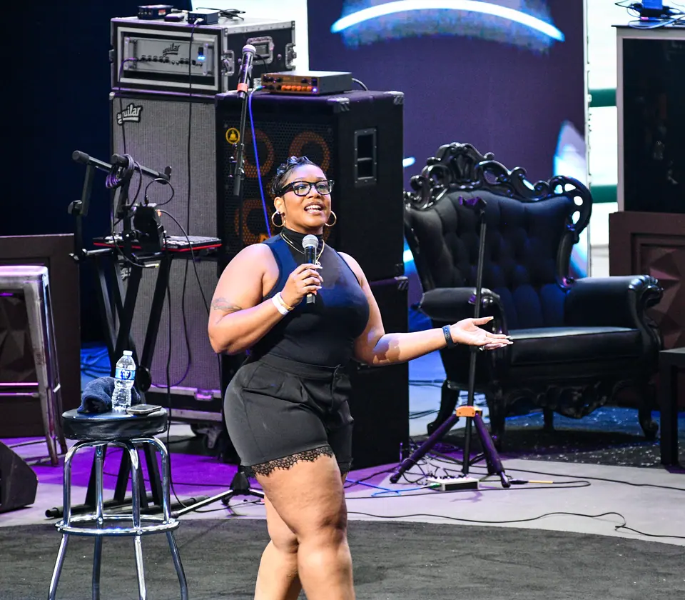 Tacarra Williams performs stand-up